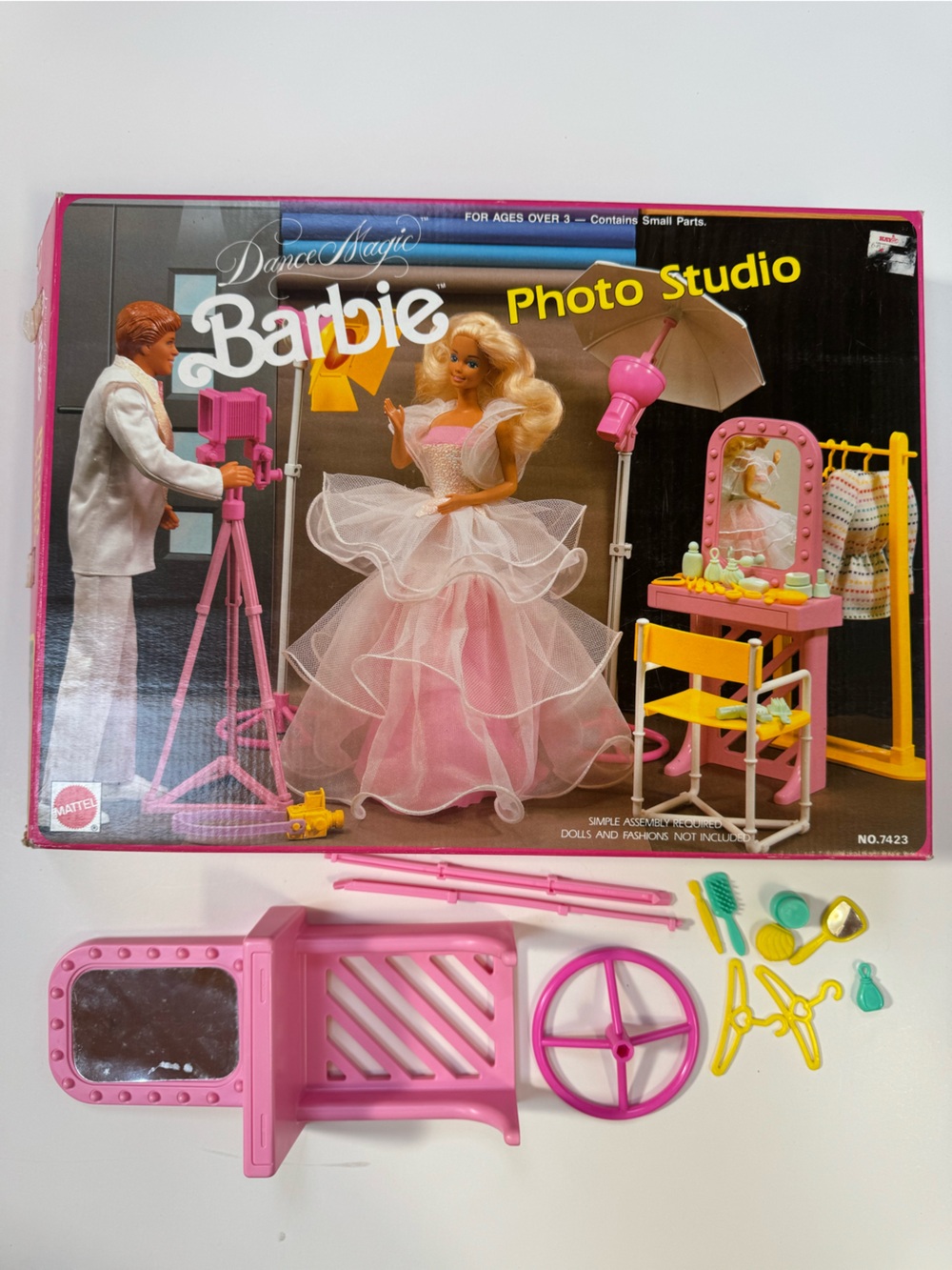 1988 Vintage INCOMPLETE Barbie Dance Magic Photo Studio - Box + Accessories